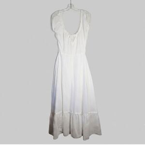 Vintage JODY of California White Prarie Tiered Maxi Off the Shoulder Dress Small